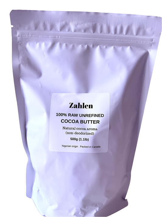 Zahlen Raw Cocoa Butter- Unrefined & Non Deodorized (500g/1.1lb)